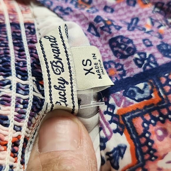 Lucky Brand, Women's dress, navy and coral, Super Cute, Size XS - Picture 6 of 10